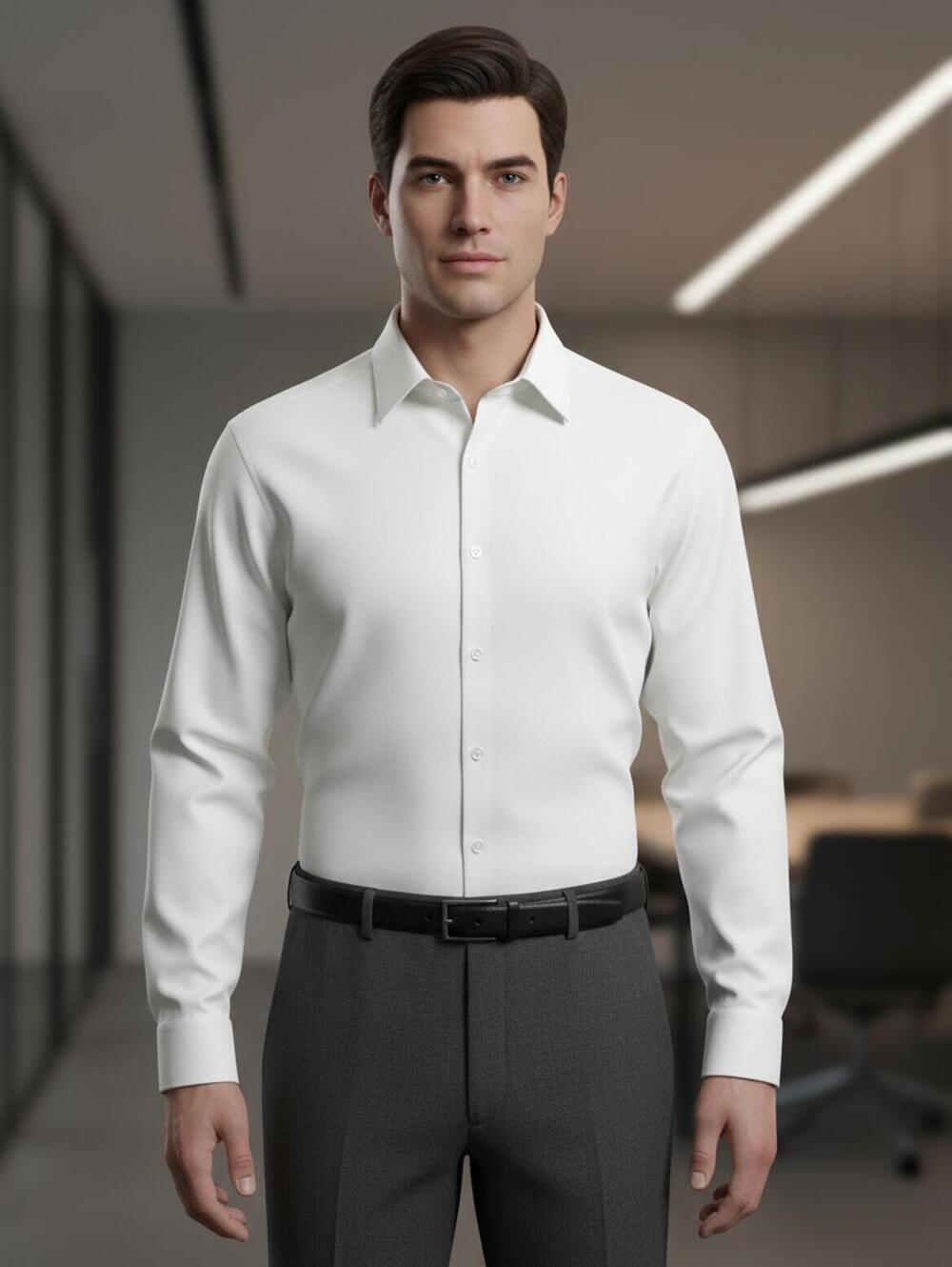 Pierre Cardin White Dress Shirt 16 32/33 Tailored Fit